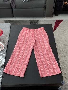 Vintage Levi's FOR ME Red & White Checkered Wide Leg High Rise Jeans 6 8 M Ankle